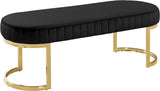 Lemar Luxe Velvet Bench with Gold Base – Plush Seating for Contemporary Style in Any Space