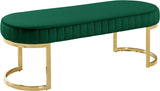 Lemar Luxe Velvet Bench with Gold Base – Plush Seating for Contemporary Style in Any Space