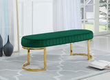 Lemar Luxe Velvet Bench with Gold Base – Plush Seating for Contemporary Style in Any Space