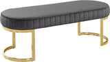 Lemar Luxe Velvet Bench with Gold Base – Plush Seating for Contemporary Style in Any Space
