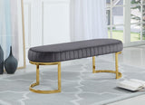 Lemar Luxe Velvet Bench with Gold Base – Plush Seating for Contemporary Style in Any Space