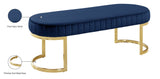 Lemar Luxe Velvet Bench with Gold Base – Plush Seating for Contemporary Style in Any Space