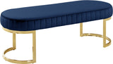 Lemar Luxe Velvet Bench with Gold Base – Plush Seating for Contemporary Style in Any Space