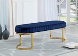 Lemar Luxe Velvet Bench with Gold Base – Plush Seating for Contemporary Style in Any Space