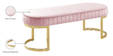 Lemar Luxe Velvet Bench with Gold Base – Plush Seating for Contemporary Style in Any Space