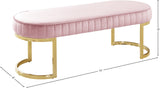 Lemar Luxe Velvet Bench with Gold Base – Plush Seating for Contemporary Style in Any Space