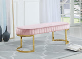 Lemar Luxe Velvet Bench with Gold Base – Plush Seating for Contemporary Style in Any Space