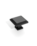 DESIGN1071 Matte Black Modern Square Knobs - Heavy-Duty Kitchen & Dresser Hardware | 1.26" Length