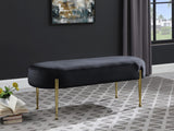 Gia Luxurious Contemporary Bench with Glamorous Gold Metal Legs - Perfect for Any Entryway or Bedroom