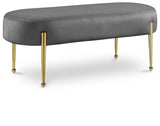 Gia Luxurious Contemporary Bench with Glamorous Gold Metal Legs - Perfect for Any Entryway or Bedroom