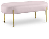 Gia Luxurious Contemporary Bench with Glamorous Gold Metal Legs - Perfect for Any Entryway or Bedroom
