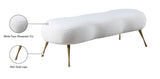 Nube Faux Sheepskin Fur Glam Bench with Gold Legs - Luxurious Contemporary Seating for Any Room