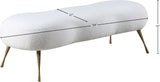 Nube Faux Sheepskin Fur Glam Bench with Gold Legs - Luxurious Contemporary Seating for Any Room