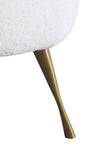 Nube Faux Sheepskin Fur Glam Bench with Gold Legs - Luxurious Contemporary Seating for Any Room