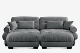 CLOUDIES 94" Loveseat with 2 Ottomans