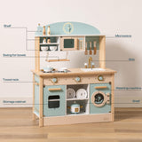 Robud Wooden Kids Kitchen PlaySet Series - Green and Gold