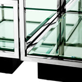 Coffee Table Tortona set of 4 Polished stainless steel | bevelled glass