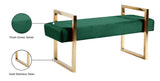Olivia Luxurious Velvet Bench with Gold Stainless Steel Legs – Elegant Contemporary Seating Piece