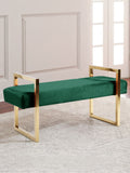 Olivia Luxurious Velvet Bench with Gold Stainless Steel Legs – Elegant Contemporary Seating Piece