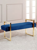 Olivia Luxurious Velvet Bench with Gold Stainless Steel Legs – Elegant Contemporary Seating Piece