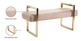 Olivia Luxurious Velvet Bench with Gold Stainless Steel Legs – Elegant Contemporary Seating Piece