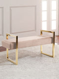 Olivia Luxurious Velvet Bench with Gold Stainless Steel Legs – Elegant Contemporary Seating Piece