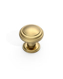 DESIGN1128 Mushroom Knobs for Rustic Shaker Cabinets | 1.3" Diameter, Antique Brass
