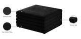 Lorenzo Contemporary Ottoman: Luxurious Velvet, Deep Channel Tufting, Versatile Coffee Table Design