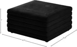 Lorenzo Contemporary Ottoman: Luxurious Velvet, Deep Channel Tufting, Versatile Coffee Table Design