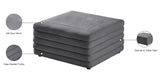 Lorenzo Contemporary Ottoman: Luxurious Velvet, Deep Channel Tufting, Versatile Coffee Table Design