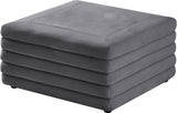 Lorenzo Contemporary Ottoman: Luxurious Velvet, Deep Channel Tufting, Versatile Coffee Table Design
