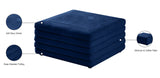 Lorenzo Contemporary Ottoman: Luxurious Velvet, Deep Channel Tufting, Versatile Coffee Table Design