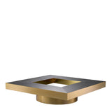 Coffee Table Concorde Charcoal grey oak veneer | brushed brass finish | mirror glass