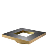 Coffee Table Concorde Charcoal grey oak veneer | brushed brass finish | mirror glass
