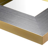 Coffee Table Concorde Charcoal grey oak veneer | brushed brass finish | mirror glass
