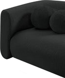 Abbington Contemporary Boucle Fabric Chair with Ball Pillow – Elevate Your Living Space Style!