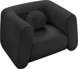 Abbington Contemporary Boucle Fabric Chair with Ball Pillow – Elevate Your Living Space Style!