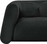 Abbington Contemporary Boucle Fabric Chair with Ball Pillow – Elevate Your Living Space Style!