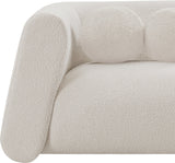 Abbington Contemporary Boucle Fabric Chair with Ball Pillow – Elevate Your Living Space Style!