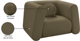 Abbington Contemporary Boucle Fabric Chair with Ball Pillow – Elevate Your Living Space Style!