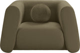 Abbington Contemporary Boucle Fabric Chair with Ball Pillow – Elevate Your Living Space Style!
