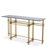 Console Table Quinn
Brushed brass finish | smoke glass