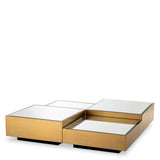 Coffee Table Esposito set of 4 Brushed brass finish | bevelled mirror glass | black base