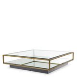 Coffee Table Tortona L Brushed brass finish | bevelled glass