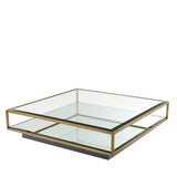 Coffee Table Tortona L Brushed brass finish | bevelled glass