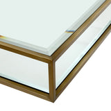 Coffee Table Tortona L Brushed brass finish | bevelled glass