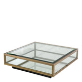 Coffee Table Ryan Brushed brass finish | clear glass | mirror glass