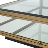Coffee Table Ryan Brushed brass finish | clear glass | mirror glass