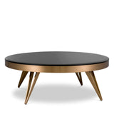 Coffee Table Rocco Brushed brass finish | black bevelled glass