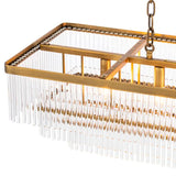 Chandelier East rectangular
Antique brass finish | clear glass